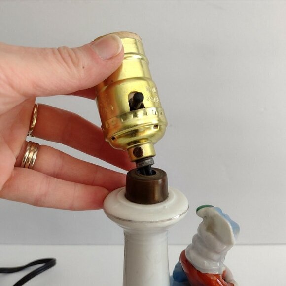 Vintage Pair Art Deco Sitzendorf German Porcelain Figurine Lamps Victorian Lady - Picture 11 of 12